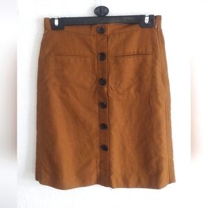 Ann Taylor Brown Button-Front Women's Skirt
